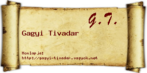 Gagyi Tivadar névjegykártya